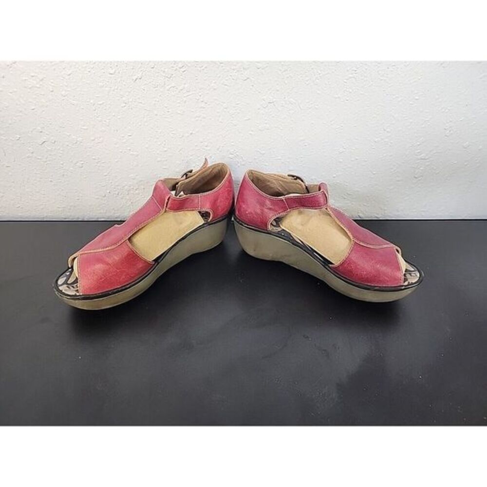 Fly London Red Wedge Strap Sandals Size 8-8.5 / 39 - Picture 3 of 10